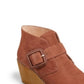 Jack Rogers Bota Feminina Casual Toffee Fivela Frontal Izzie Camurça Wedge Marrom Tamanho 8,5