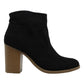 Botas femininas American Rag Adrien com bico fechado e cano curto, pretas, tamanho 8 M