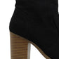 Botas femininas American Rag Adrien com bico fechado e cano curto, pretas, tamanho 8 M