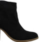 Botas femininas American Rag Adrien com bico fechado e cano curto, pretas, tamanho 8 M
