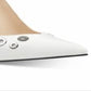 Nine West Sapatos Femininos Tatin Couro Slingback Branco Tamanho 8,5 M