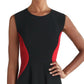 Vestido feminino Tommy Hilfiger Colorblock sem mangas Scuba, preto, tamanho 10