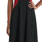 Vestido feminino Tommy Hilfiger Colorblock sem mangas Scuba, preto, tamanho 10
