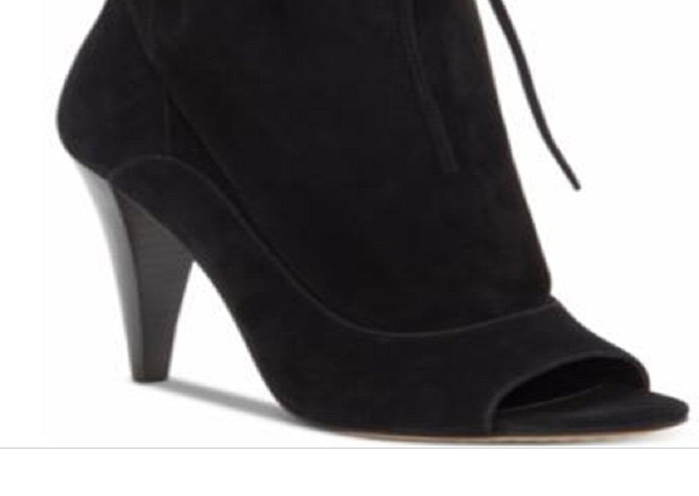 Bota feminina Vince Camuto Avera Suede preta, tamanho 8 M