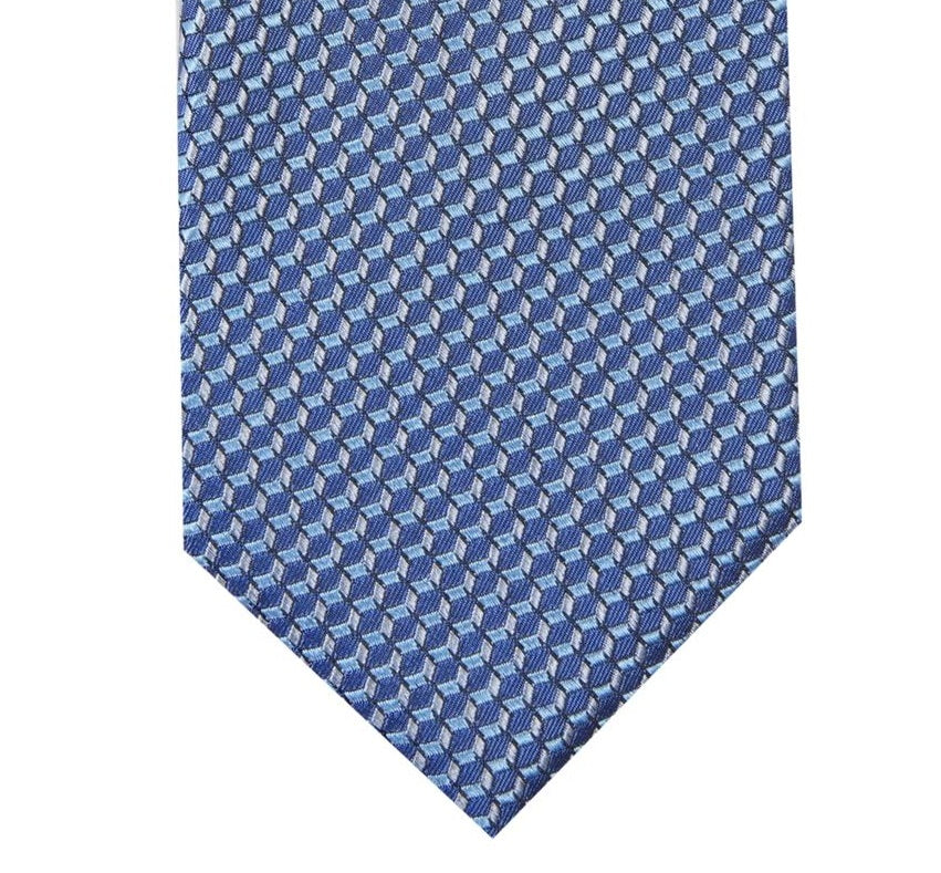 Gravata de pescoço social masculina Alfani Perrone em mistura de seda, azul, tamanho regular