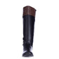 Karen Scott Deliee Almond Toe Knee High Boots Femininas, Pretas, Tamanho 12M