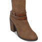 Botas femininas Guss Harson5 de cano alto, marrom, tamanho 9W-WC