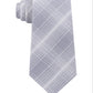 Gravata xadrez Tyler Grid masculina Kenneth Cole Reaction cinza tamanho regular