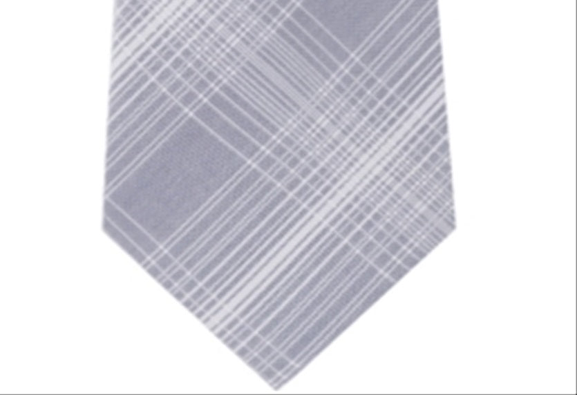 Gravata xadrez Tyler Grid masculina Kenneth Cole Reaction cinza tamanho regular