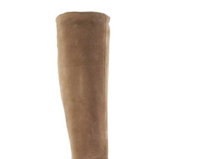 Botas altas femininas Kenneth Cole Justin Block Heel, pretas, tamanho 5,5 M