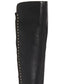 Botas femininas Material Girl Bravy de camurça sintética, cano alto acima do joelho, pretas, tamanho 6 M