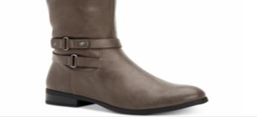 Botas femininas estilo &amp; co Kindell de couro, bico amendoado, cano alto, cinza, tamanho 8m-WC