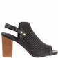 Sandália de salto alto Steve Madden feminina, preta, tamanho 11 M
