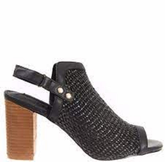 Sandália de salto alto Steve Madden feminina, preta, tamanho 11 M
