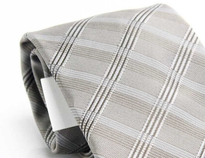 Gravata Calvin Klein Masculina Profissional de Seda Marrom Tamanho Regular