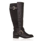 Botas femininas Thalia Sodi Vada com bico fechado e cano alto, pretas, tamanho 7