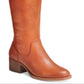 Botas femininas de couro Karmenn com bico fechado e acima do joelho, da INC International Concepts, marrom, tamanho 9 M