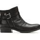 Botas femininas Yasmyn com bico fechado e cano curto, pretas, tamanho 6 M