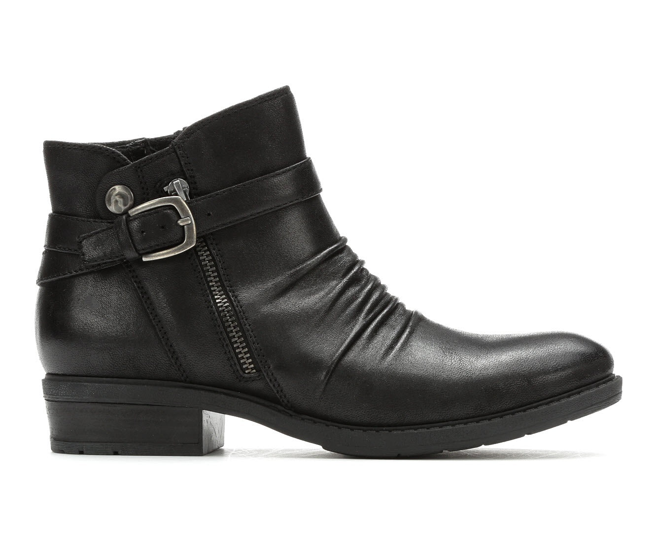 Botas femininas Yasmyn com bico fechado e cano curto, pretas, tamanho 6 M