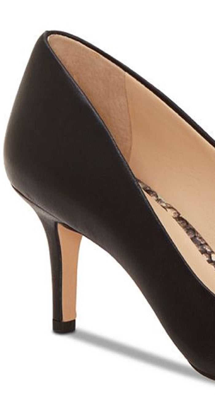 Enzo Angiolini Donata Couro Feminino Bico Fino Clássico Preto Tamanho 6,5 M