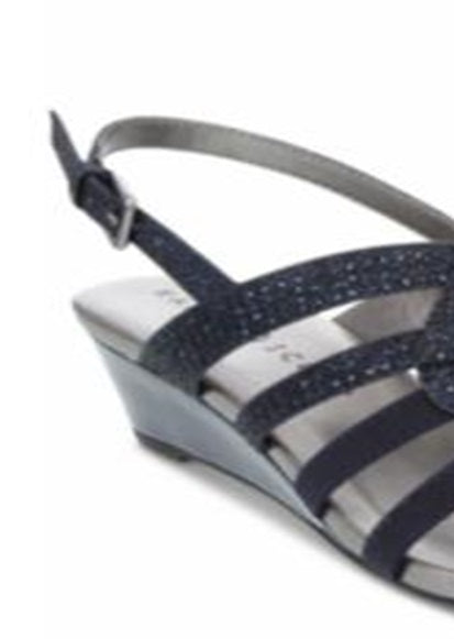 Sandálias femininas Karen Scott Dasha Fabric com tiras no tornozelo, bico aberto, tamanho 7,5 M