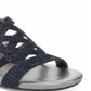 Sandálias femininas Karen Scott Dasha Fabric com tiras no tornozelo, bico aberto, tamanho 7,5 M