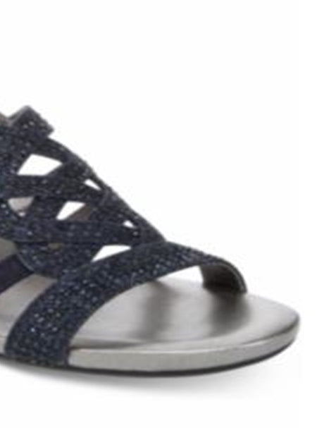 Sandálias femininas Karen Scott Dasha Fabric com tiras no tornozelo, bico aberto, tamanho 7,5 M