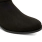 Botas femininas Charter Club com fivela e acolchoamento Jaimee, bico amendoado, salto bloco e zíper, pretas, tamanho 10,5 M