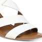 Franco Sarto Sapatos Femininos de Couro Abertos Casuais Slingback Branco Tamanho 10 M