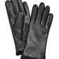 Luvas pretas New Charter Club em couro legítimo com forro sintético, tamanho G