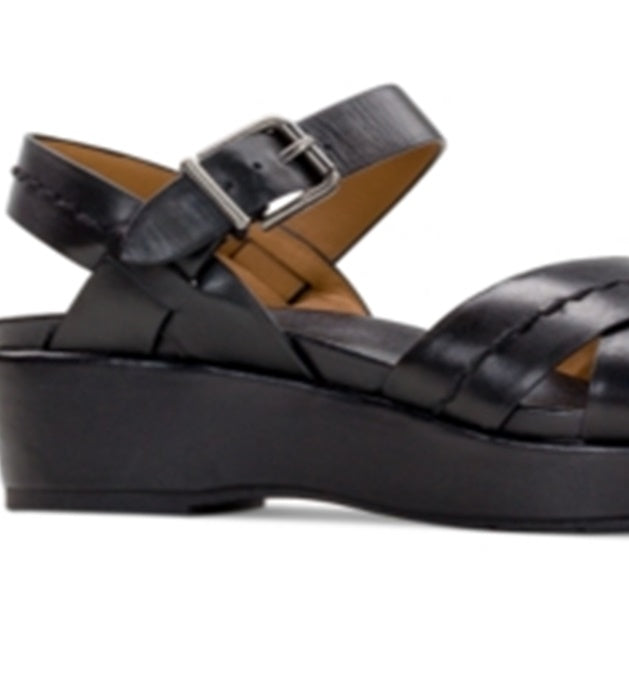 Sandálias femininas Patricia Nash Leila Wedge, pretas, tamanho 9,5 M