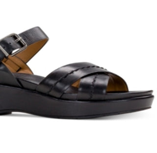 Sandálias femininas Patricia Nash Leila Wedge, pretas, tamanho 9,5 M