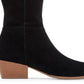 Estilo &amp; Co. Izalea Couro Feminino Biqueira Amêndoa Joelho Alto Moda Preto Tamanho 8 M