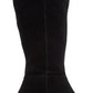 Estilo &amp; Co. Izalea Couro Feminino Biqueira Amêndoa Joelho Alto Moda Preto Tamanho 8 M