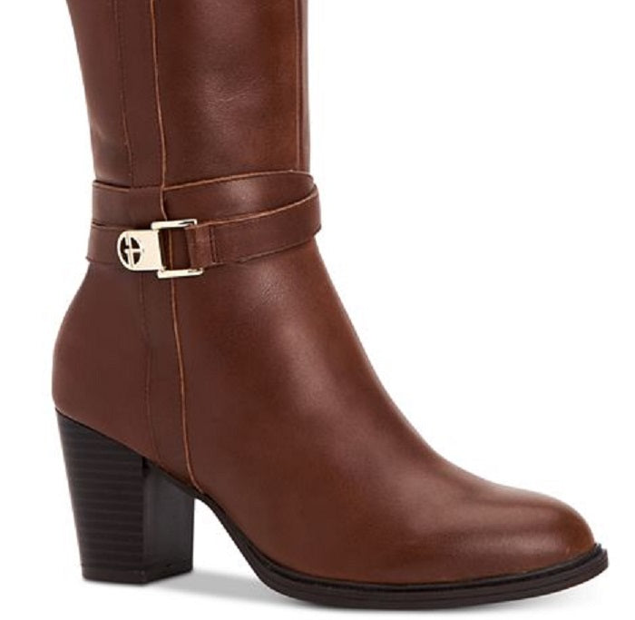 Giani Bernini Rozario Couro Feminino Biqueira Amêndoa Cano Alto Preto Tamanho 9 M