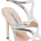 Sandálias de salto alto Steve Madden Sidney com tira no tornozelo 803 cinza prateado tamanho 5,5 M
