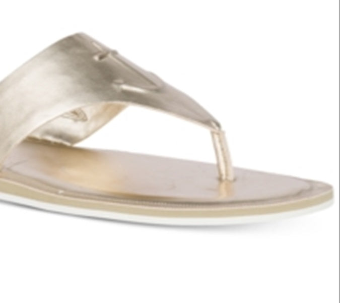 Sandália feminina Sperry Seaport de couro com bico aberto, casual, em couro sintético/cinza platina, tamanho 8 M