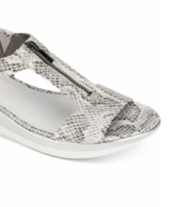Sandálias femininas Kenneth Cole Reaction Pepea com zíper e salto plataforma, brancas, tamanho 5 M