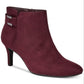 Botas femininas Alfani Faust com bico fechado e cano curto, tamanho 7,5 M, vermelhas