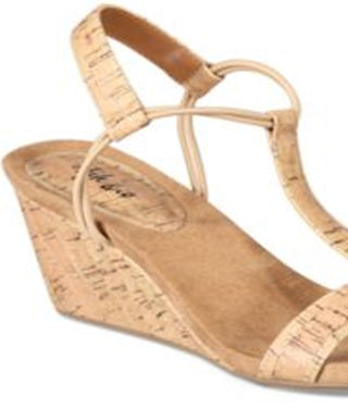 Sandálias plataforma casuais femininas Style &amp; Co Mulan com bico aberto, marrom, tamanho 6 M