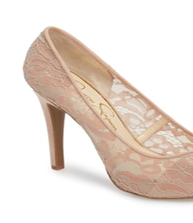 Jessica Simpson Parisah Lace Scarpin Feminino Marrom Tamanho 10 M