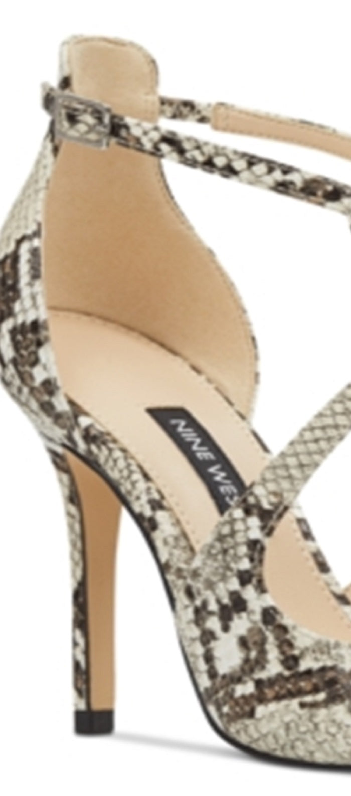 Sandálias de festa Nine West Giaa Multi Snake Pretas Tamanho 11 meses