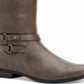 Estilo &amp; Co. Feminino Kindellp Tecido Biqueira Fechada Joelho Alto Moda Marrom Tamanho 8 M