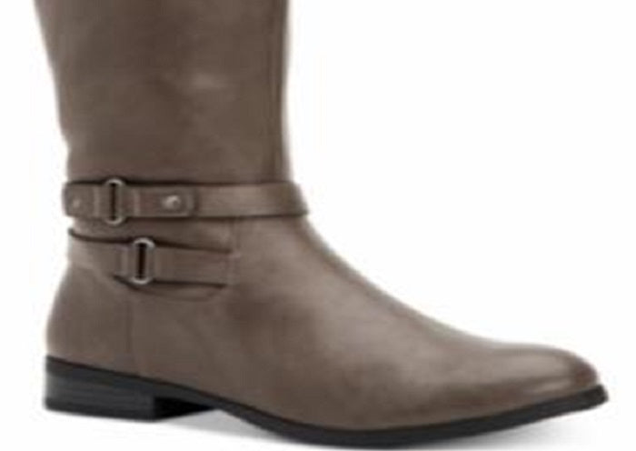 Estilo &amp; Co. Feminino Kindellp Tecido Biqueira Fechada Joelho Alto Moda Marrom Tamanho 8 M