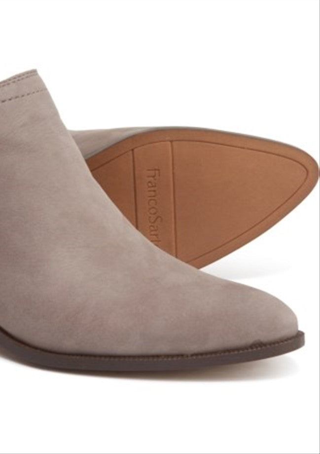 Franco Sarto Botas femininas de couro com zíper e salto bloco Laslo em camurça rica, cinza, tamanho 7 M