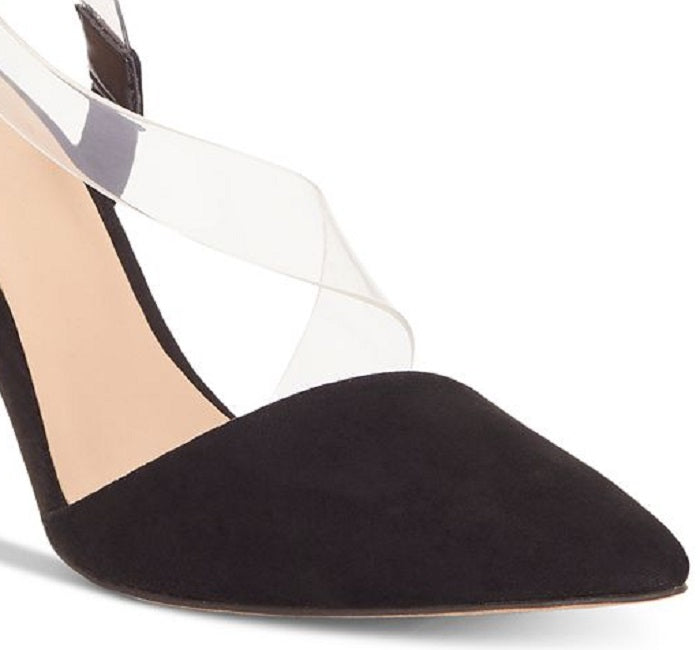 INC International Concepts Sapatos Femininos Clássicos com Bico Fino e Envoltório no Tornozelo, Pretos, Tamanho 10 M