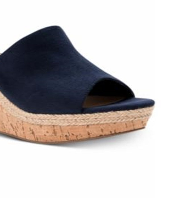 Sandálias plataforma femininas American Rag Shira Peep Toe para ocasiões especiais, azul, tamanho 8 M