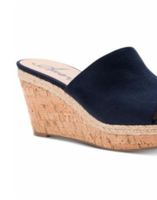 Sandálias plataforma femininas American Rag Shira Peep Toe para ocasiões especiais, azul, tamanho 8 M