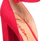 American Rag Feminino Reeta Tecido Peep Toe Tira No Tornozelo Bombas Dorsay Vermelho Tamanho 9,5M