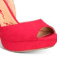 American Rag Feminino Reeta Tecido Peep Toe Tira No Tornozelo Bombas Dorsay Vermelho Tamanho 9,5M